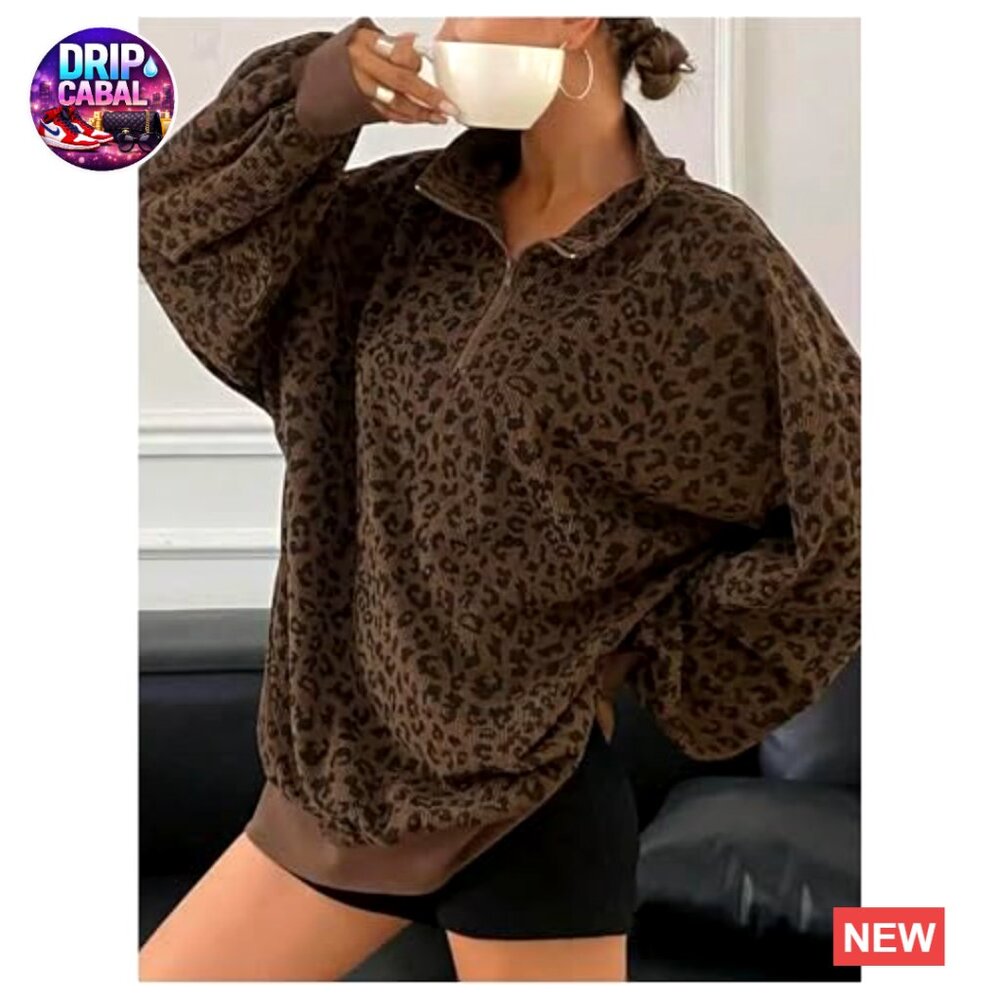 Plus Size Quarter Zip Pullover Oversized Sweatshi… - image 2